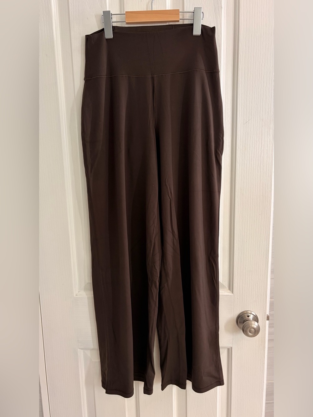 High-Waist Wide-Leg workout Pants - Brown